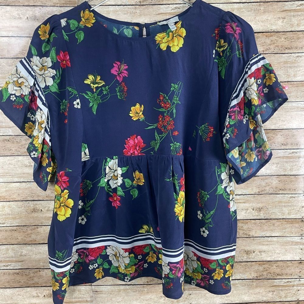 JOIE
Ayako Floral-Print Silk Top sz XS
